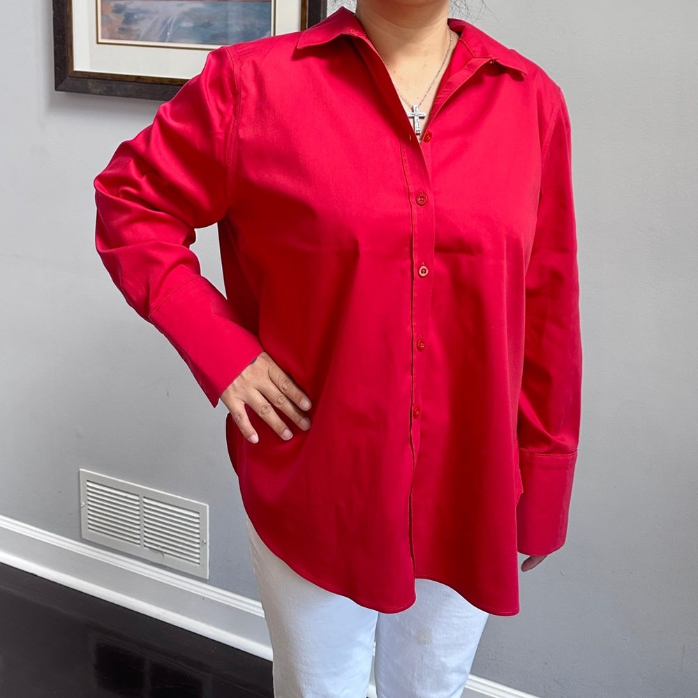chico’s red shirt/top size 3